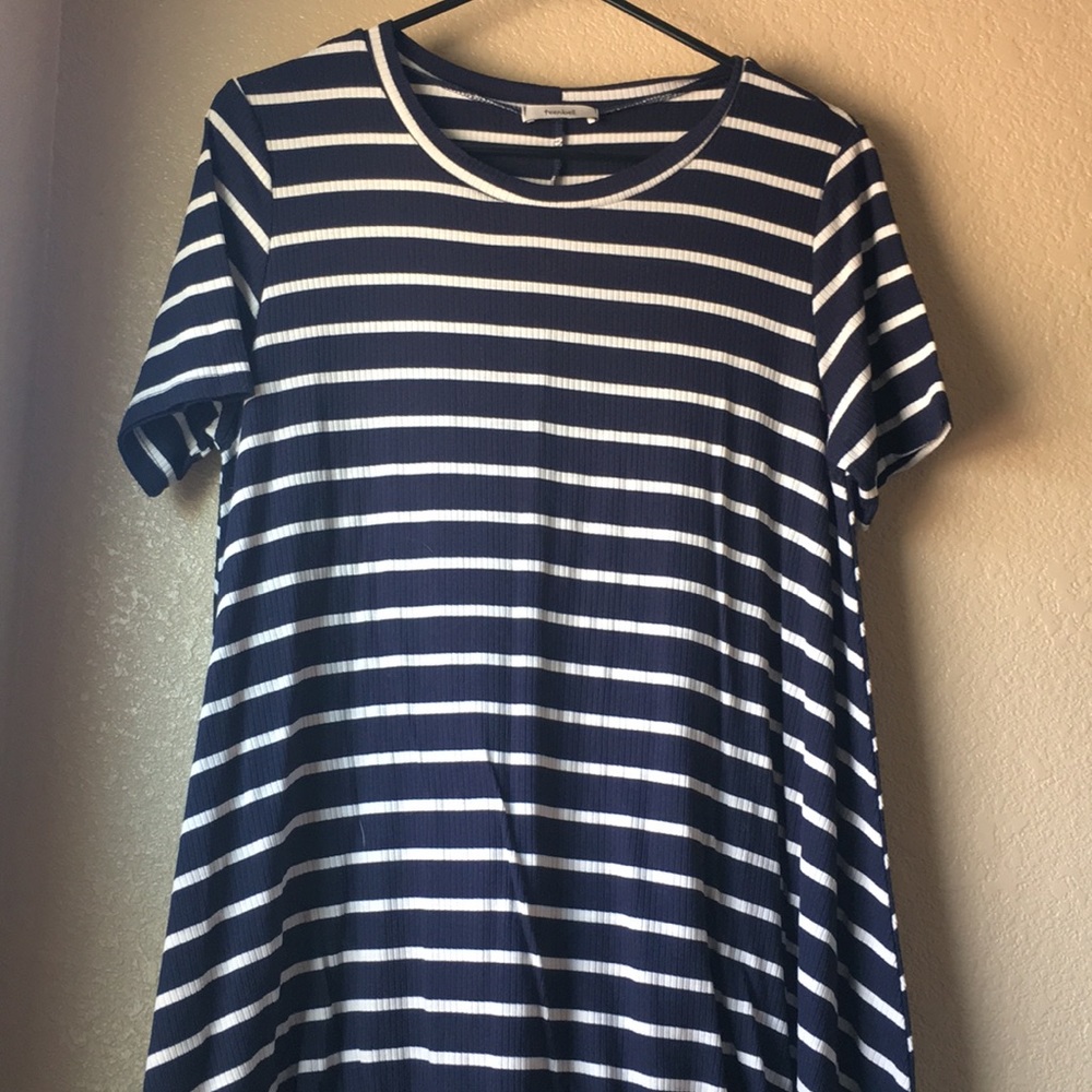 Blue & White striped swing dress